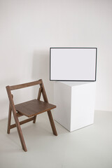 square frame mockup, empty square frame.