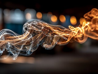 Smoky swirls, blurred cafe