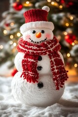 Snowman Christmas Tree Background