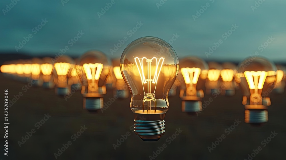 Poster explosion of lightbulb with conceptual creativity crash concept. a close-up view of glowing light bu