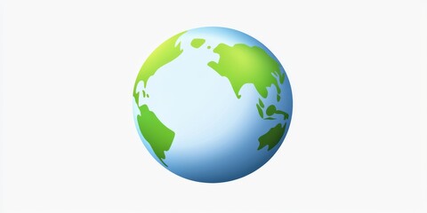 Earth Globe with Green Continents and Blue Oceans Global Representation Cartography Design