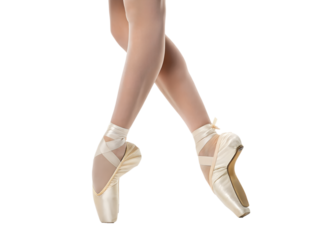 Elegant ballet dancer on pointe with graceful footwork