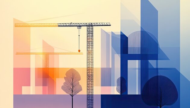 A constructive and grounded horizontal illustration for Dag van de Bouw or day of construction