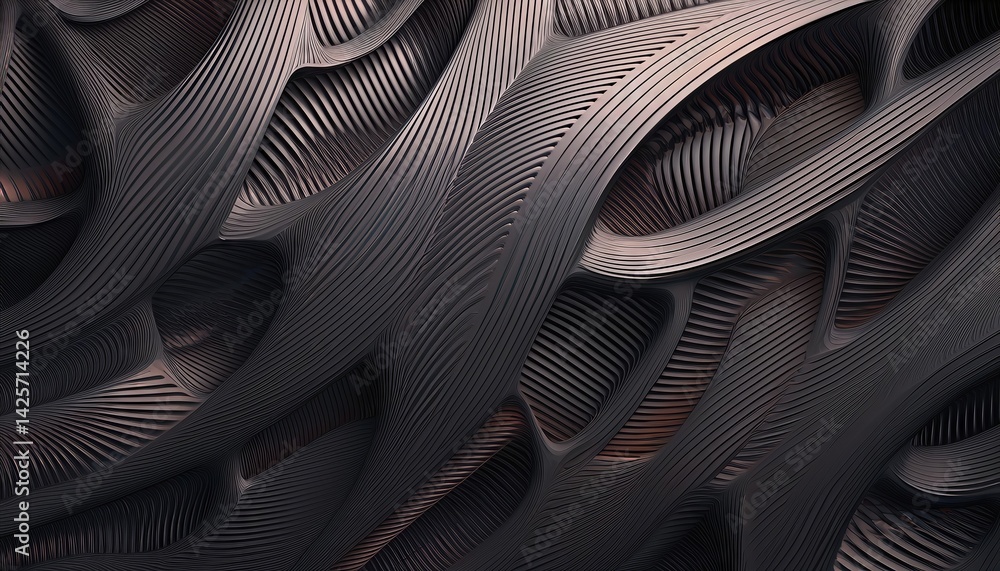 Aufkleber striking abstract metallic structure amidst a rustic textured backdrop, depicting an industrial eleg