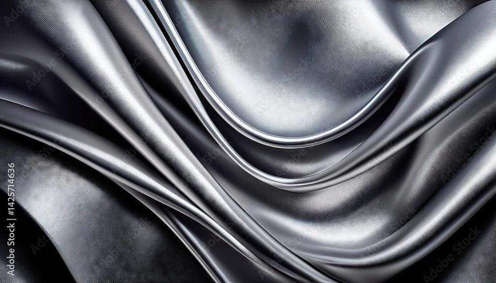 Poster silverflecked abstraction on a textured fabric backdrop, showcasing an elegant metallic dance of lig