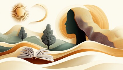 A thoughtful and balanced horizontal illustration for Humanist Day