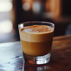 Aromatic coffee drink in a glass