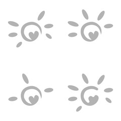 sun icon, summer, heat, on a white background, vector illustration