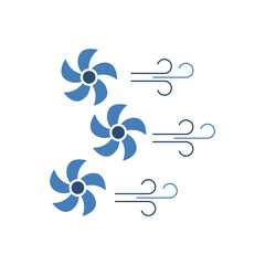 cooler icon, wind on a white background, vector illustration