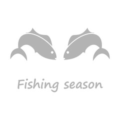Fishing season icon on white background, vector illustration