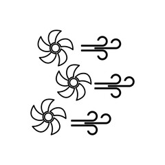 cooler icon, wind on a white background, vector illustration