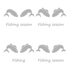 Fishing season icon on white background, vector illustration