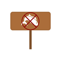 fishing season closed icon on white background, vector illustration