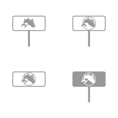 fishing season closed icon on white background, vector illustration