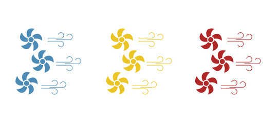 cooler icon, wind on a white background, vector illustration