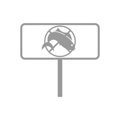 fishing season closed icon on white background, vector illustration