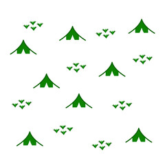 camping icon on white background, vector illustration