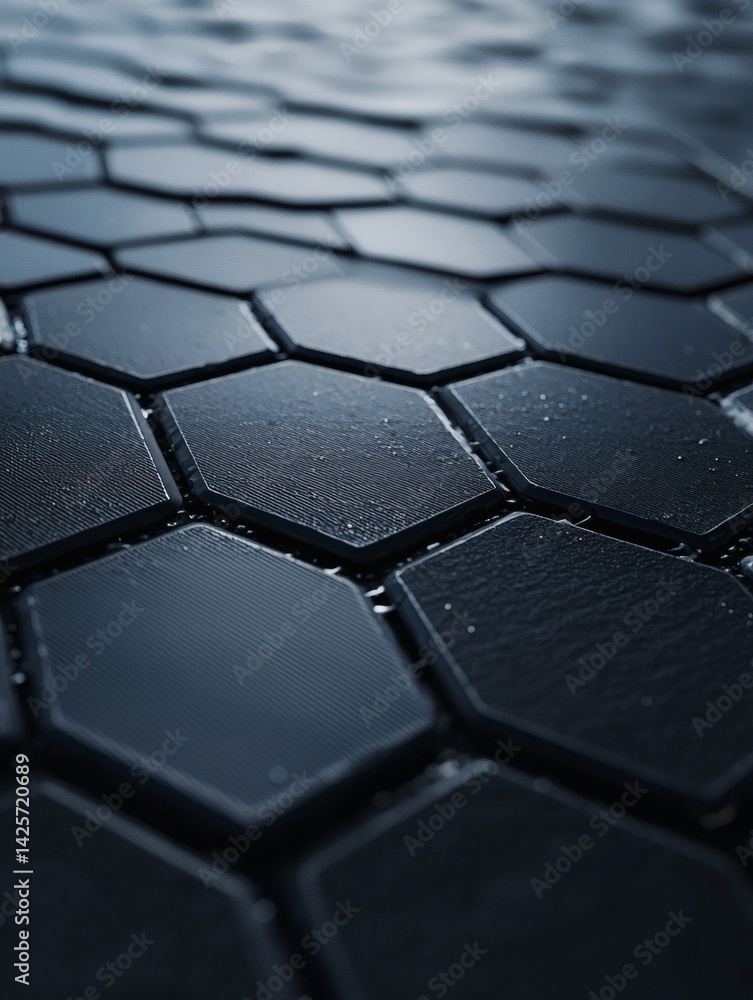 Poster concept of travel where footsteps leave solar tiles in an otherwise dark environment conceptual phot