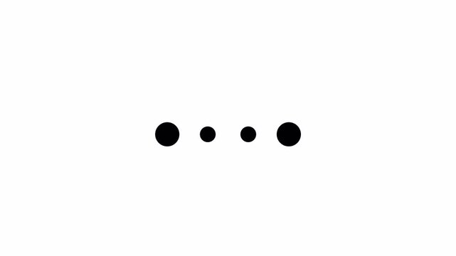 animated loading dots with white background alpha channel, animation looping video.