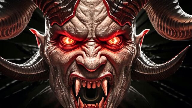 red mask on black background