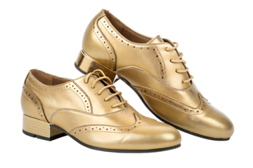 Elegant golden lace up shoes for formal occasions