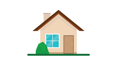 Small residence home house domicile with chimney vector