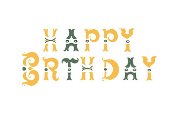 Lettering Happy Birthday Vector Illustration