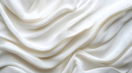Fototapeta premium Flowing white silk fabric texture studio setting textile photography soft lighting elegant concept