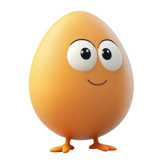 Fototapeta premium Bright and cheerful cartoon egg character in playful pose with a friendly face suitable for children's entertainment