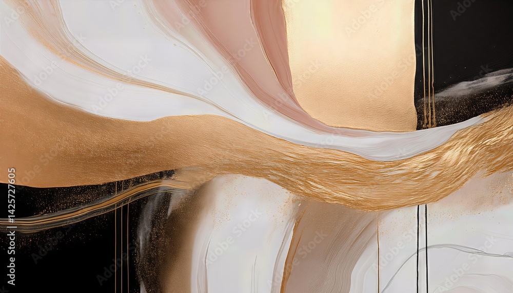 Poster striking abstract artwork a mesmerizing blend of earthy tones and vibrant hues on a textured canvas,
