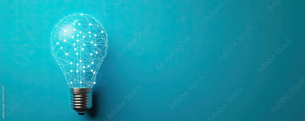 Aufkleber polygon lightbulb showing technology-driven lamp concept. a glowing light bulb representing innovati