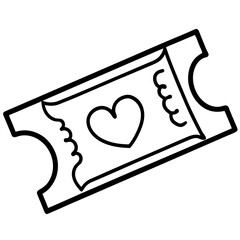 Love & Cinema Ticket Line Art