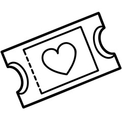 Love & Cinema Ticket Line Art
