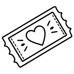 Love & Cinema Ticket Line Art