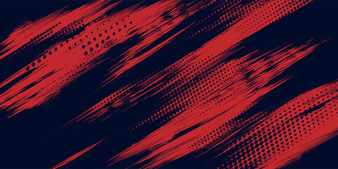 Red halftone dots blue color pattern gradient grunge texture background. Dot pop art comic sport style vector illustration.