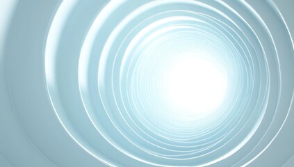 Abstract tunnel with concentric circles and bright light at the end.