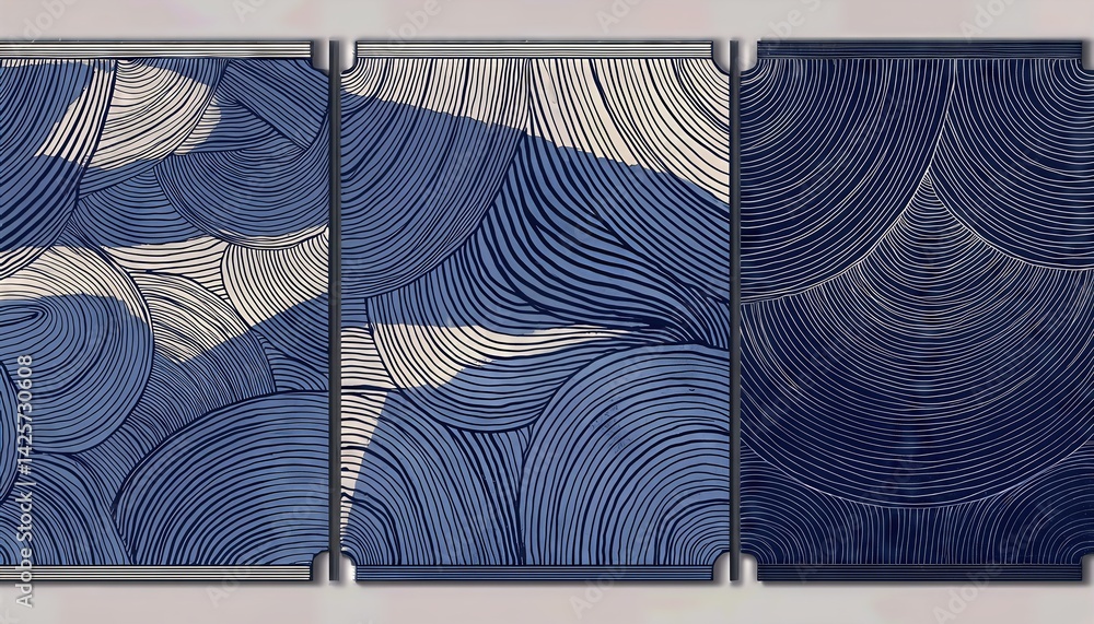Poster abstract mid century modern minimalist art a striking palette of cool tones in a timeless compositio