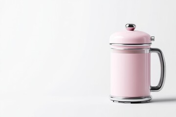 Obraz premium Pink French Press Coffee Maker