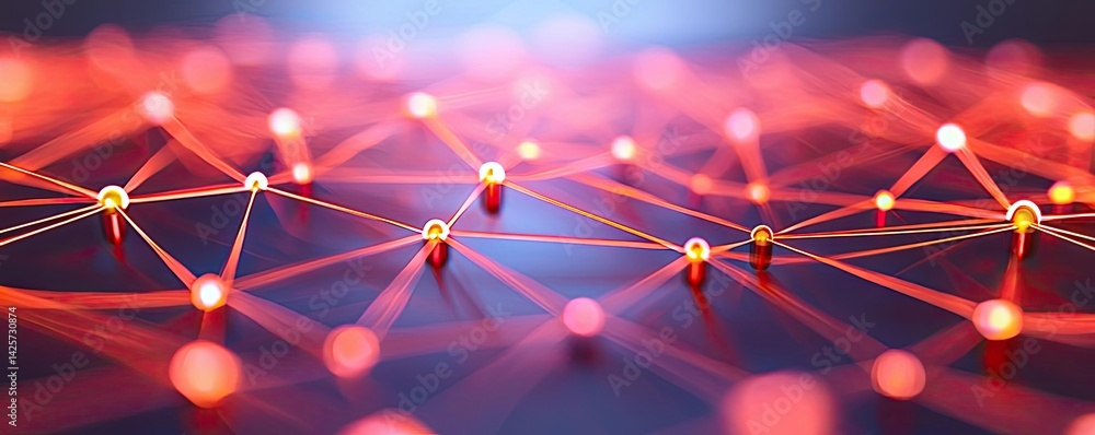 Poster lights of glowing fiber optic cables with macro soft focusing concept. abstract network connection i