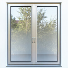 Naklejka premium open window with blue sky and clouds