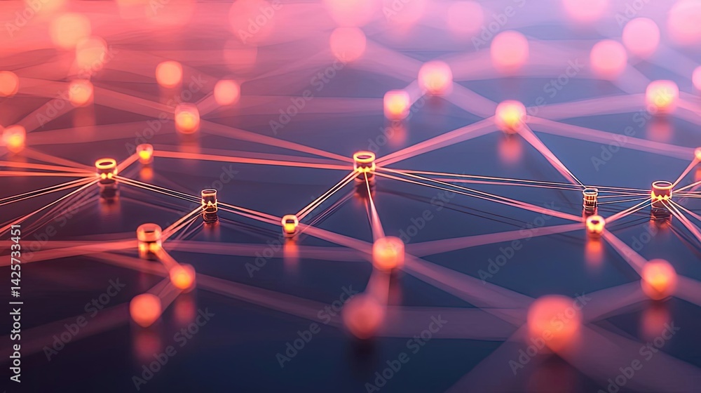 Poster lights of glowing fiber optic cables with high-tech macro concept. abstract visualization of interco