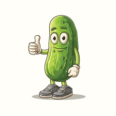 Pickle cartoon mascot illustration design character vector- Adobe Illustrator Artwork