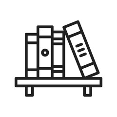 Bookshelf icon vector image. Suitable for mobile apps, web apps and print media.
