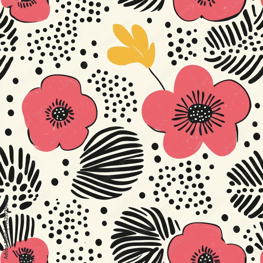 Poster modern illustration featuring a simple linear style, including design templates and a hippie-inspire