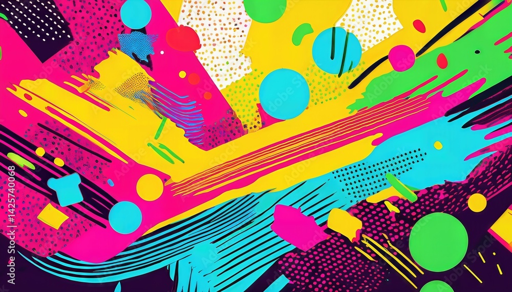 Aufkleber abstract pop art color splash pattern vibrant chromatic explosion embracing a modern artistic canvas