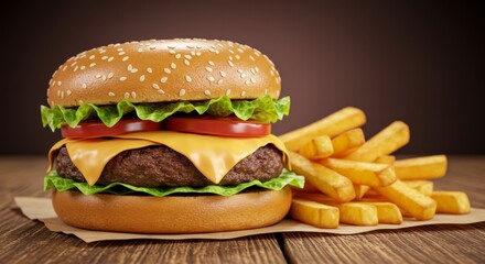  Juicy Burger with Fries