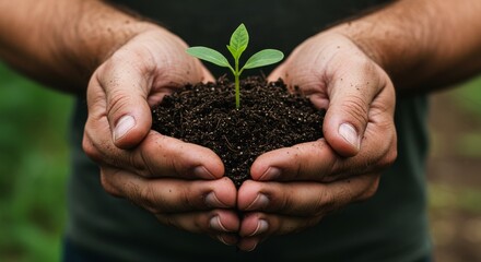 Close-Up of Farmer's Hands with Soil