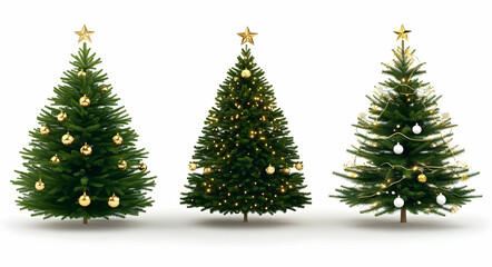 Fototapeta premium Christmas Tree Decorations on White
