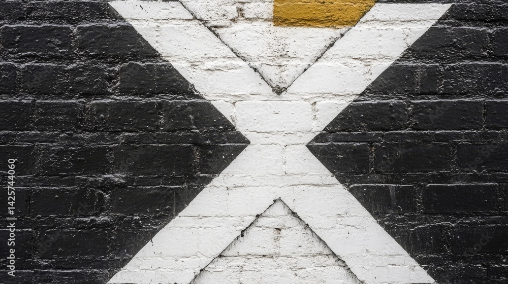 Poster an abstract composition featuring a pristine backdrop and bold black lines that crisscross it result