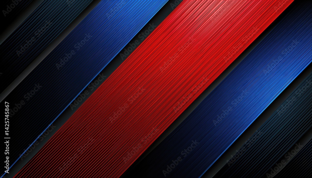 Aufkleber abstract red and blue geometric diagonal layer on black background a vibrant interplay of color and 